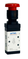 M3PL21008T AIRTAC MANUAL VALVES, M3 SERIES LATCHING TYPE<BR>3 WAY 2 POSITION N.C. , 1/4" NPT PORTS